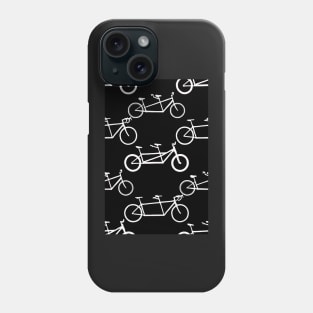 Tandem types pattern - white on black Phone Case