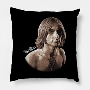 Phil Collins Long hair Fan Art Vintage Look Pillow