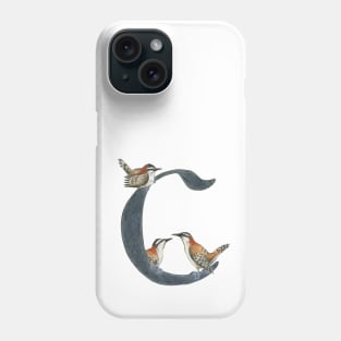 Avian Alphabet C - Rufous-naped wren Phone Case