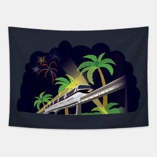 WDW Monorail at Night Tapestry