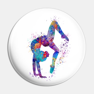 Gymnastics Tumbling Watercolor Sports Pin