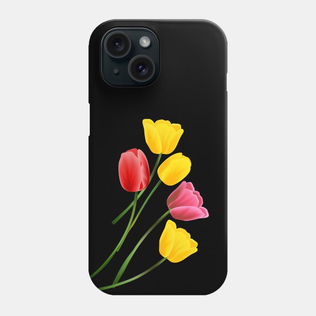 Tulip flower, red yellow rose Phone Case by MyArtCornerShop