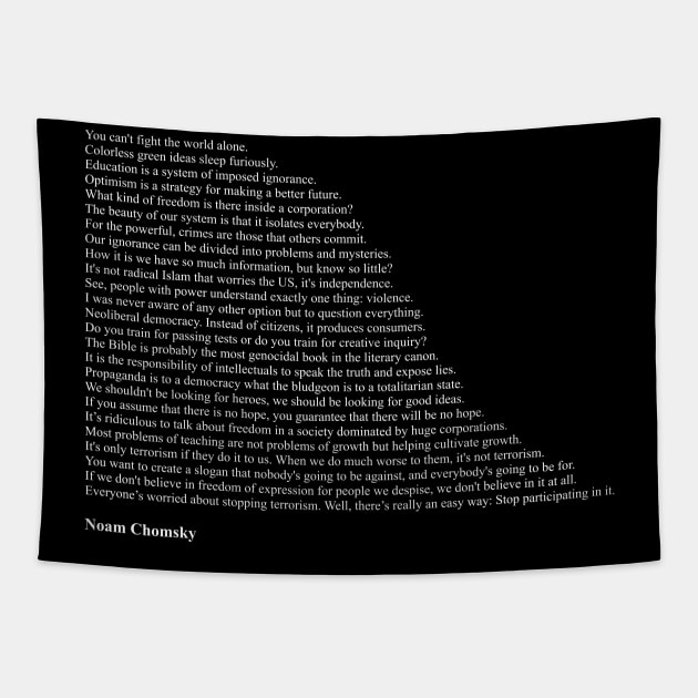 Noam Chomsky Quotes Tapestry by qqqueiru