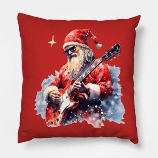 Christmas ,Santa Claus with Guitar,Rock and Roll Pillow