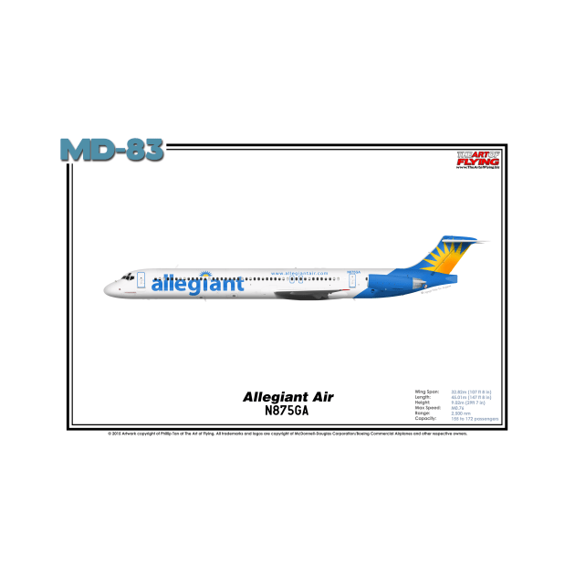 McDonnell Douglas MD-83 - Allegiant Air (Art Print) by TheArtofFlying