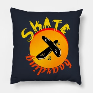 Skateboarding t-shirt Pillow