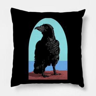 Stoic crow Pillow