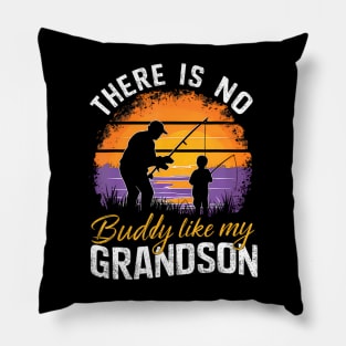 There Is No Buddy Like My Grandson Matching Grandpa Pillow