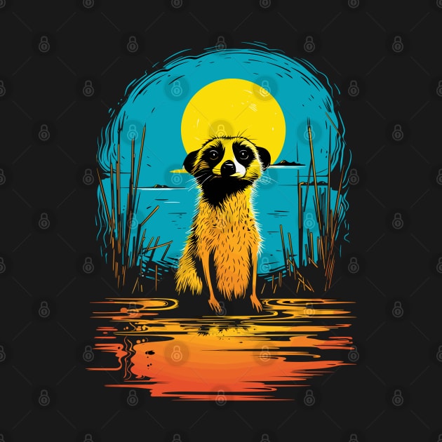 Serenity at Sunset: Cute Suricate by Toonstruction