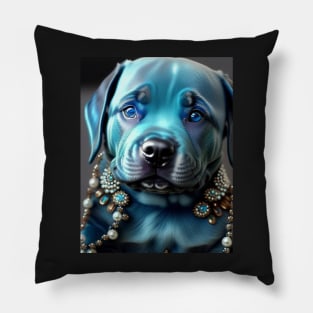 Gorgeous Blue Staffy Puppy Pillow