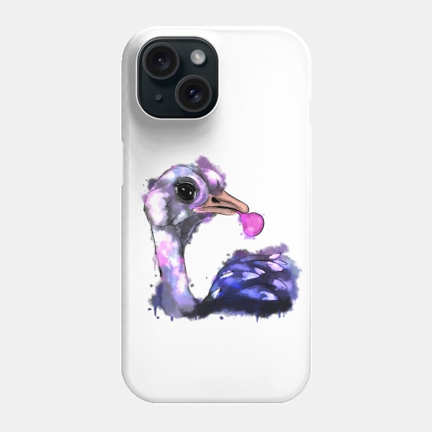 Ostrich and bubblegum Phone Case by Antiope