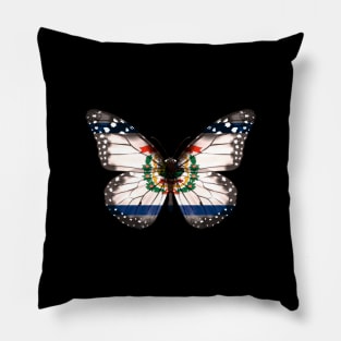 West Virginia Flag Butterfly - Gift for West Virginian From West Virginia WV Pillow