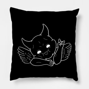 Devil- white outline Pillow