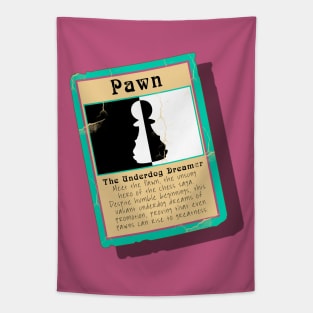 The Underdog Dreamer Chess Pawn Trading Card Tapestry