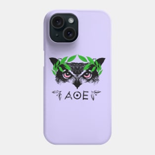 Athena's Owl II - Green Laurel Variant Phone Case