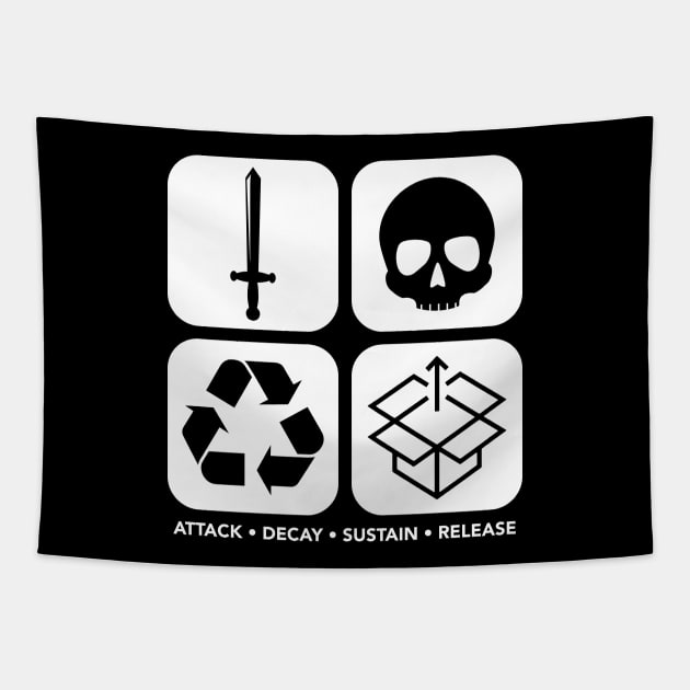 Attack Decay Sustain Release Icons Tapestry by kingegorock