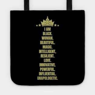 I Am A Powerful Black Woman | African American | Black Queen Tote