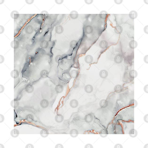 Rose Gold Calacatta Marble luxury pattern by Merlyn Morris