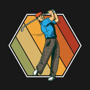 Golf Vintage Rectangle Retro T-Shirt