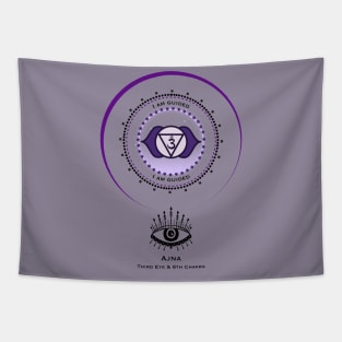 Third Eye Chakra, Ajna. Intuition and Guidance, I Am Guided. Mantra, Affirmations. Tapestry