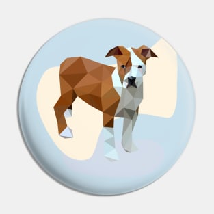 Bull Dog Low Poly Geometric Pin