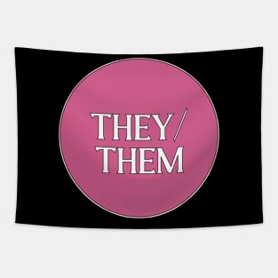 Pink They Them Pronouns Tapestry