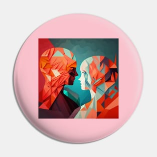 Abstract illustration of couple man and woman Pin