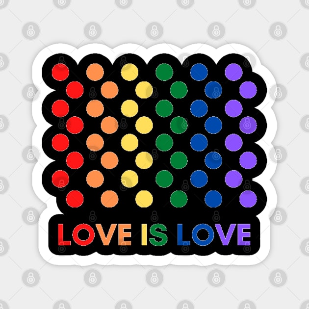 LGBT Pride Rainbow Love is Love Magnet by 9 Turtles Project