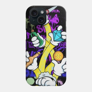 Dope Slluks multiple hands and arms cheering colorful illustration Phone Case