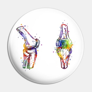 Knee Joint Anatomy Watercolor Painting Pin