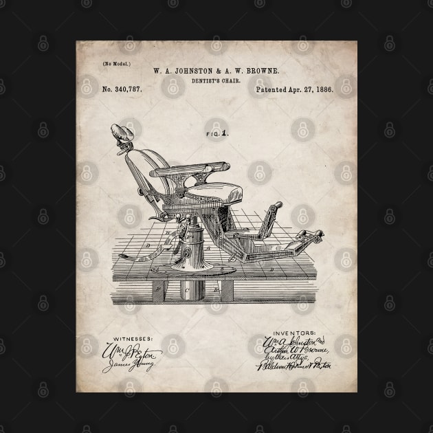 Dental Chair Patent - Dentist Dentists Office Art - Antique by patentpress