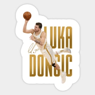 Luka Doncic Shot Above Waist White Qiangy - Luka Doncic - Sticker