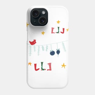 Christmas bird and socks Phone Case