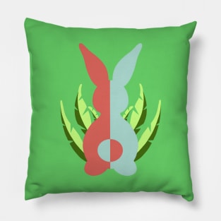 Easter Bunny Red & Dull Green Pillow