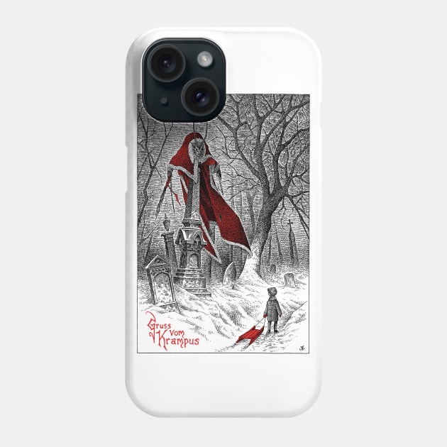 Meeting the Krampus Phone Case by Haunted Nonsense