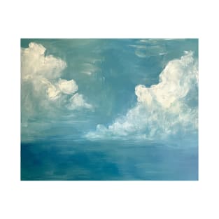 Vintage Elegant White Clouds Blue Sky T-Shirt
