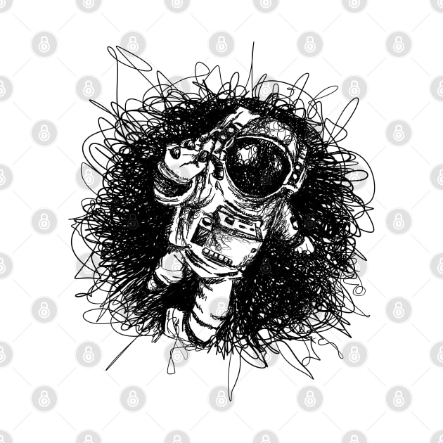 Astronaut at Black Hole Scribble by jayaadiprastya