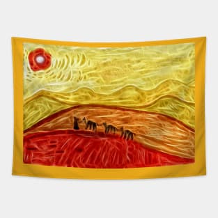 Caravan in Hot Desert Tapestry