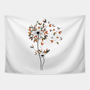 Dandelion Chicken Flower Shirt Floral Chicken Tree Lover Tapestry