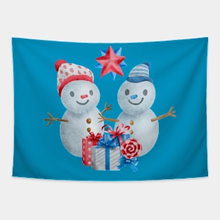 Snowman Duo Tapestry