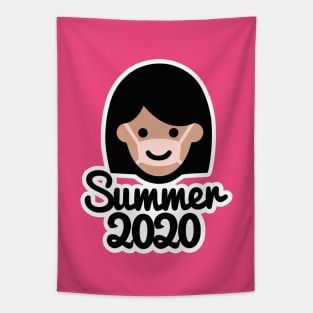 Summer 2020 face mask sun tan vacation corona girl facemask Tapestry