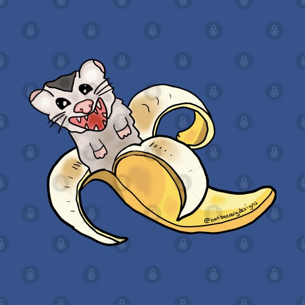 Opossum In A Banana by nonbeenarydesigns