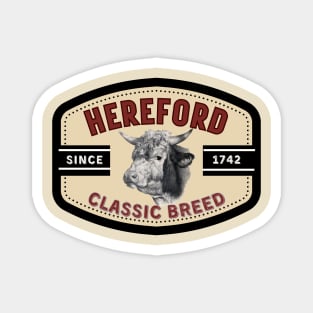 Hereford Classic Breed in BLACK Magnet