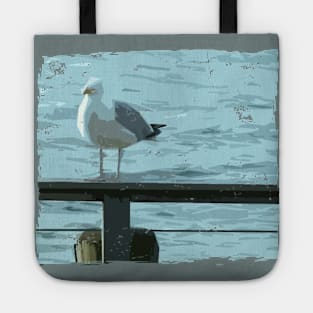 Lispe Sea Gull on Railing Tote