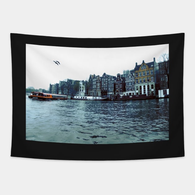 Amsterdam canals boat trip Tapestry by marghe41