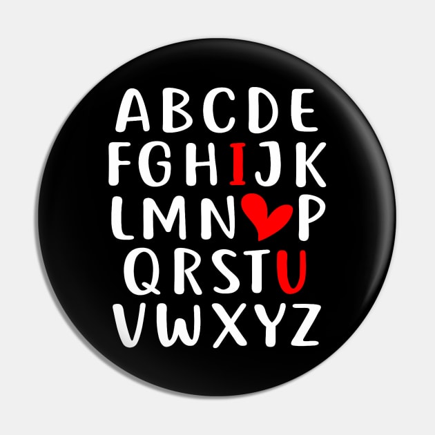 I LOVE YOU Valentines Day Alphabet Teacher Student School Pin by Neldy