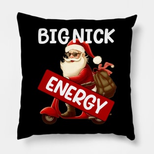Big Nick Energy Funny Men Santa Ugly Christmas Pillow