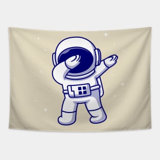 Cute Astronaut Dabbing Cartoon Tapestry