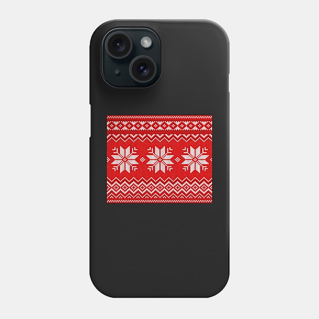 Christmas Knitted  pattern Phone Case by le2chis