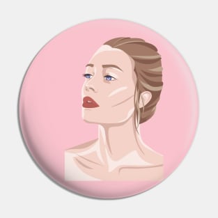 painted pop art blue eyed woman Pin